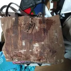 柿渋染め古布酒袋刺し子錠前古鍵 ワンショルダーバック男女兼用 柿渋染め古布酒袋刺し子錠前古鍵 ワンショルダーバック男女兼用