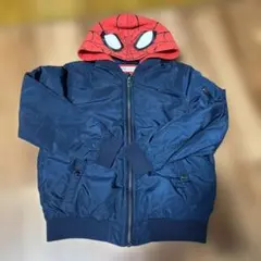 H&M スパイダーマン フード付きジャケット ネイビー フード取り外し可能