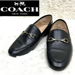 コーチ　COACH ビットローファー　ゴールド金具　ブラック　レザー　サイズ6