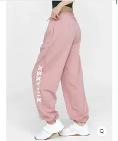 レタリングロゴ入り ルーズフィット ジョガーパンツ