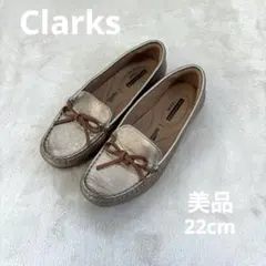 【美品】Clarks クラークス モカシン ローファー メタリック　22cmのサムネイル