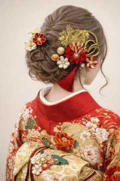 成人式　結婚式　七五三　つまみ細工　髪飾り　ヘッドドレス　ヘッドパーツ