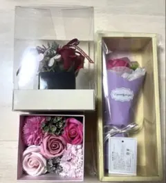 シャボンフラワー　プリザーブドフラワー　ピンク系セット