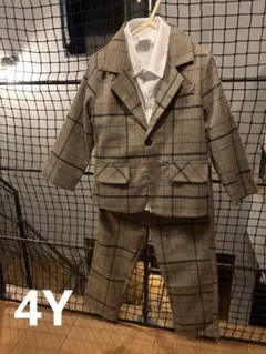 キッズ チェック柄 フォーマルスーツセット　100cm