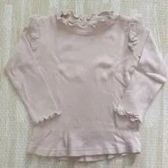 テーターテートトップス 長袖 フリル ピンク 80cm