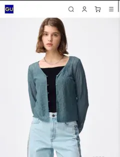 シアーレースカーディガン