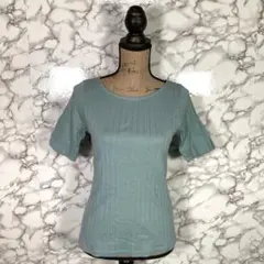 OPAQUE.CLIP　（L）　リブ半袖カットソー　薄カーキ　カジュアル