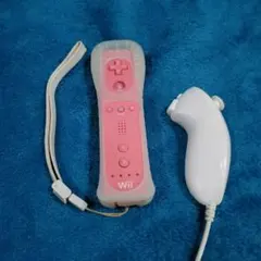 純正 Wiiリモコン ジャケット付き ピンクとヌンチャクセット