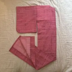 【新品★未使用】ウール着物 赤 幾何学 身丈156cm 裄丈65cm