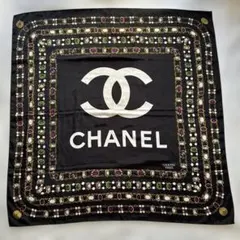 CHANEL スカーフ　85×85cm ブラック　ロゴマークのサムネイル