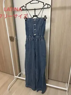 ANAP LATINA デニムサロペット　バッグスピンドル　ワイドパンツ