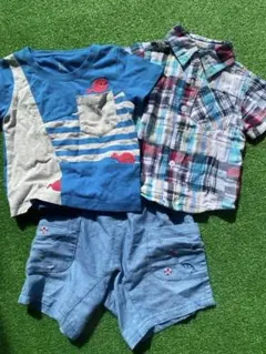3点セット ベビー服 Tシャツ・ショートパンツ　ぎんぎょがにげた