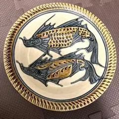 や-2 壺屋焼　やちむん　魚紋　長角皿5枚セット　手作り　※バラ売り可能 や-2 壺屋焼 やちむん 魚紋 長角皿5枚セット 手作り ※バラ売り可能