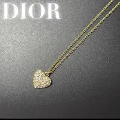 クリスチャンディオール　ネックレス　ゴールド　ハート　スワロ調