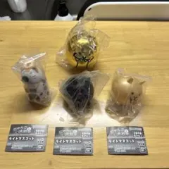 カプセルトイ にゃんこ大戦争ライトマスコット　3個セット➕金色１個