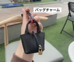 バッグチャーム　ミニ　ブラック　黒　アクセサリー　小物入れ　アクセント　新品
