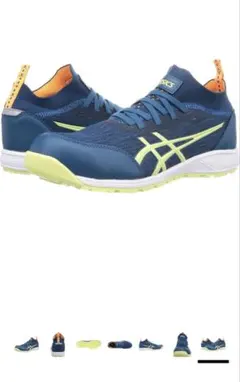 ASICS スポーツシューズ 青/黄