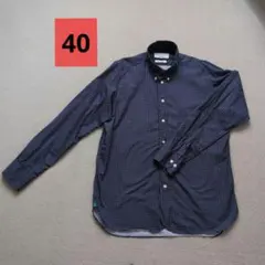 James Mortimer ジェームスモルティマー　長袖シャツ 40 ネイビー