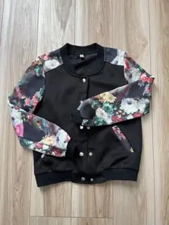 フラワーパターン袖ジャケット