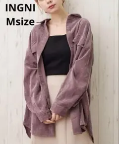 【翌日発送】INGNI ライスコールビッグシルエットシャツデザインブラウス M