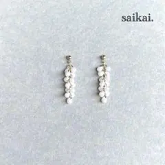 [977]小さなティアドロップの小ぶりピアス パール ホワイト ハンドメイド