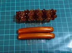⑴オレンジ系ビーズヘアクリップ