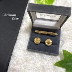 Dior ディオール　カフスボタン　ネクタイピン　セット　箱付き　ゴールド　美品