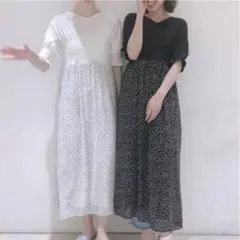 mystic ミスティック ドット柄切替ワンピース