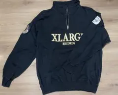 XLARGE ブラック ジップアップ トレーナー