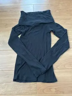 ZARA オフショルダー 長袖カットソー ブラック S