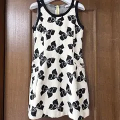 MONNALISA リボン柄ノースリーブワンピース
