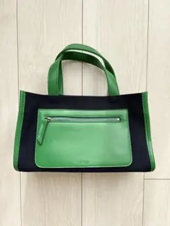 未使用☆Tory Burch ハンドバッグ グリーン 幾何学模様 - メルカリ