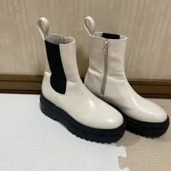 AZULbymoussy トラックソール サイドゴアブーツ　白　S