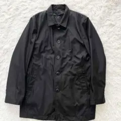 TK MIXPICE ステンカラーコート　ブラック　ストライプ　ライナー　L