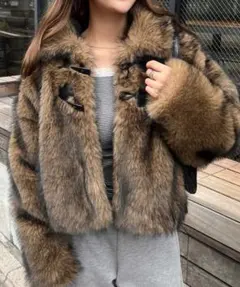 MIXカラーフェイクファーショートブルゾン