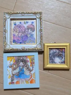 手描きイラスト　オリジナル　三点セット