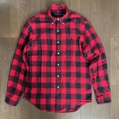 Ralph Laurenフランネルネルシャツ 赤黒チェック ボタンダウン