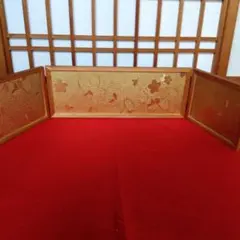 金彩色【桜】、屏風、 衝立て 、昭和型板ガラス、お雛様、お節句