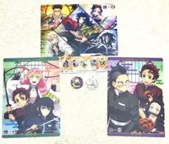 【新品未使用品】くら寿司鬼滅の刃　下敷き3枚　キーホルダー　缶バッジ　不死川