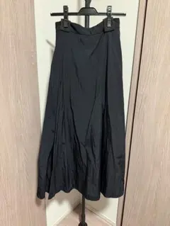 ATON HAND DYED NYLON FLARED SKIRT ブラック01のサムネイル