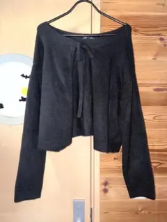 GU 퍼피 터치 니트 리본 가디건