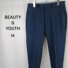 BEAUTY&YOUTH　チェックスラックス　M　ネイビー　FlexSkin+のサムネイル