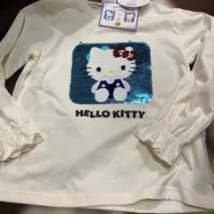 キティ　Hello Kitty 柄が変わる　スパンコール Tシャツ　130