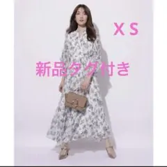 新品タグ付　アプワイザーリッシェ　ニュアンスフラワープリントワンピース　XS