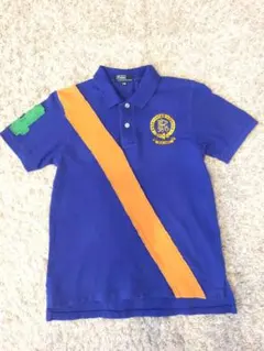 ポロ ラルフローレン ポロシャツ 140 ブルー×オレンジ