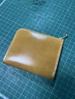 No.21 L字ファスナー財布　牛本革　ハンドメイド　財布