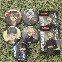 Dr.STONE缶バッジ 5個セット ステッカー付き