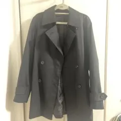 黒トレンチコート ウエストベルト付き