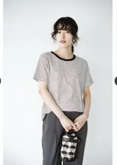 haco!　ボーダーリンガーTシャツ　フレンチスリーブTシャツ　2枚セットのサムネイル
