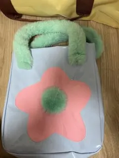 パステルカラー フラワーモチーフ トートバッグ